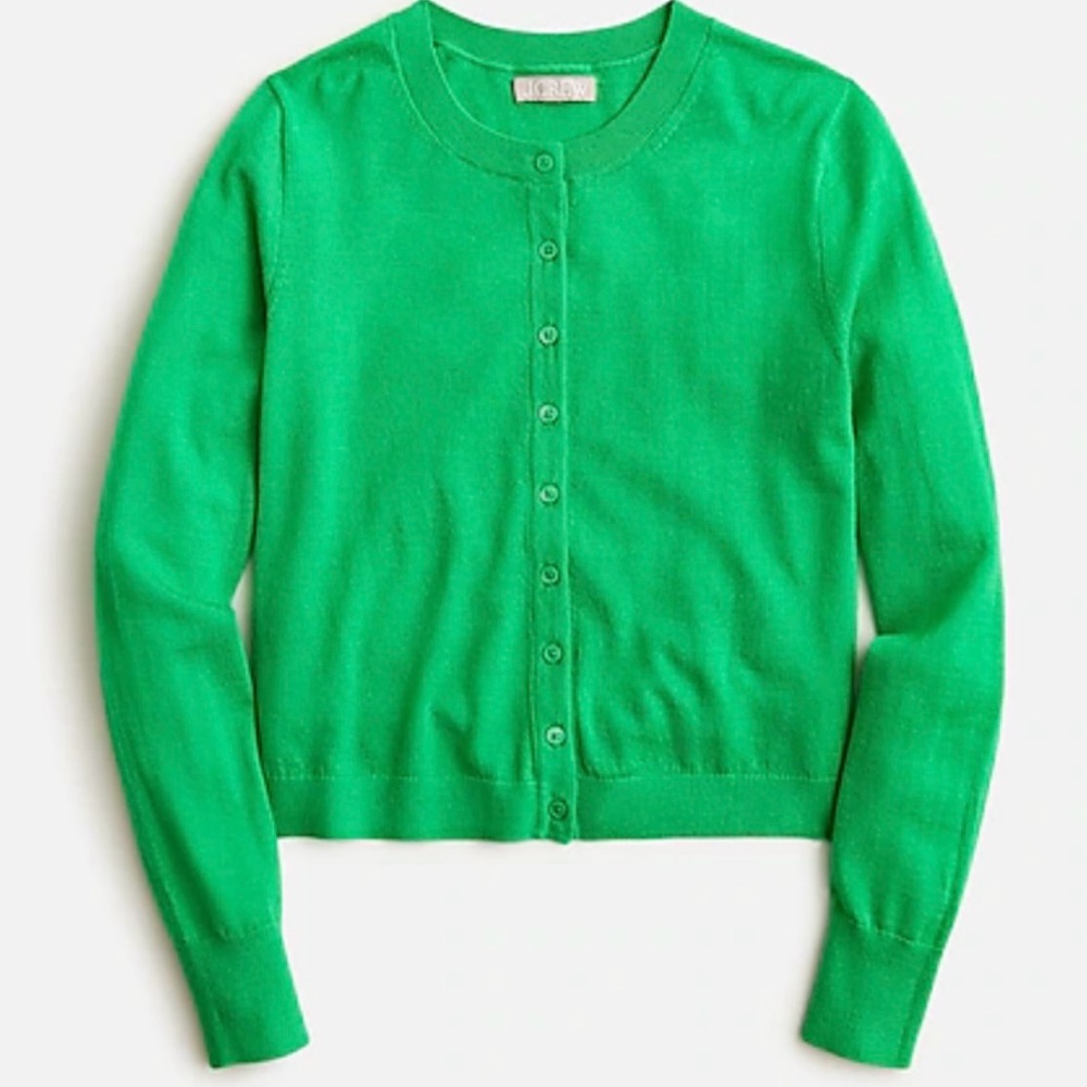 J. Crew Vibrant Green Cardigan Sweater